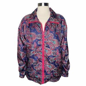 Vintage 90’s Jennifer Moore Activewear Paisley Print Windbreaker - Size Large
